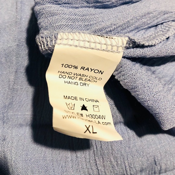 Hayden Oversized Pleated Crochet Trapeze Rayon Dress In Powder Blue. NWT! Sz XL - Picture 10 of 12